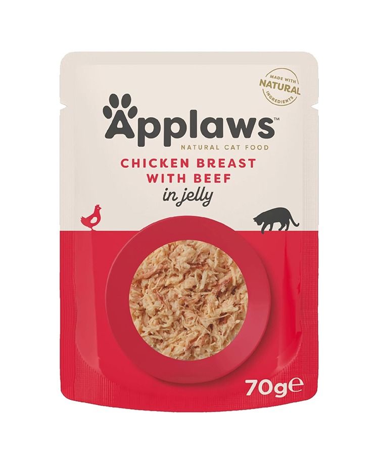 Applaws Chicken with Beef in Jelly Adult Wet Cat Food 70g Pouch - 70 G