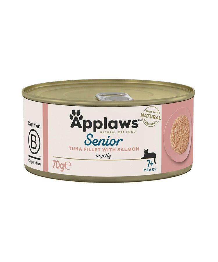 Applaws Tuna with Salmon in Jelly Senior Wet Cat Food 70g Tin - 70 G