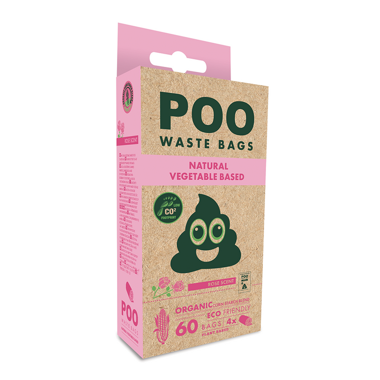 M-PETS Poo Eco Friendly Waste Bags Rose Scented 60 x 4