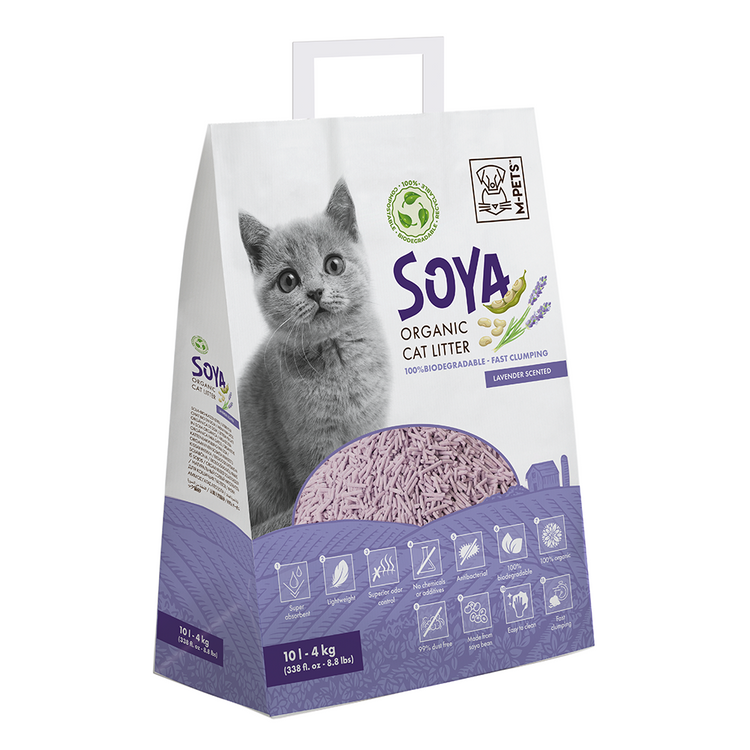M-PETS Soya Organic Cat Litter Lavender Scented – 100% Biodegradable