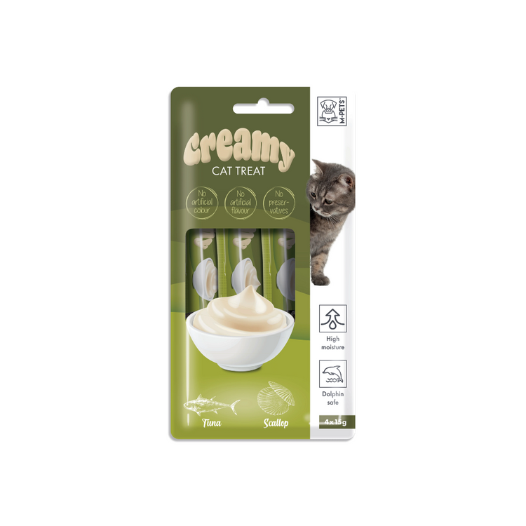 M-PETS Creamy Treats for Cats – Tuna & Scallop 4x15g