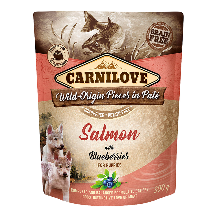 Carnilove Salmon with Blueberries for Puppies (Wet Food Pouches)x300g