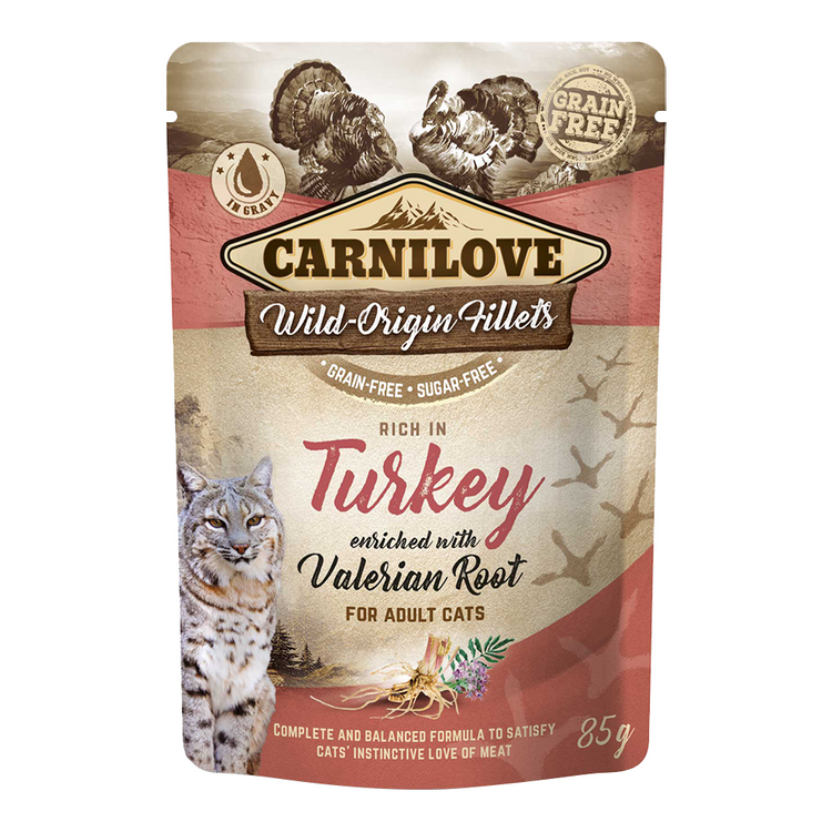Carnilove Turkey enriched with Valerian Root for Adult Cats (Wet Food Pouches)x85g