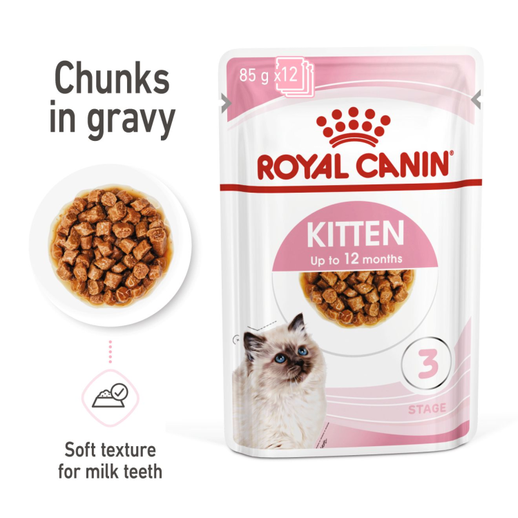Royal Canin Kitten Gravy (Wet Food - Pouches) 12 x 85 g