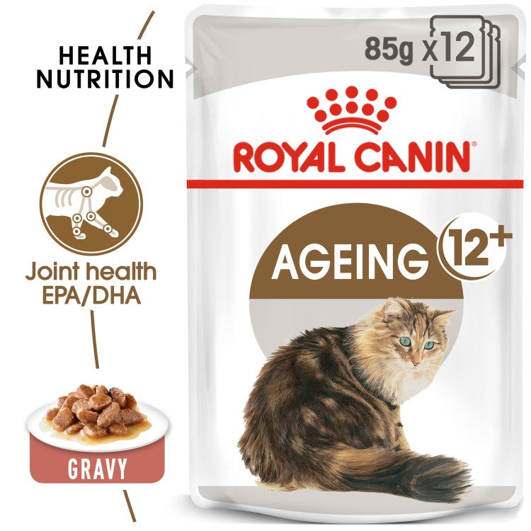 Royal Canin Ageing 12+ Gravy (Wet Food - Pouches) 12 x 85 g