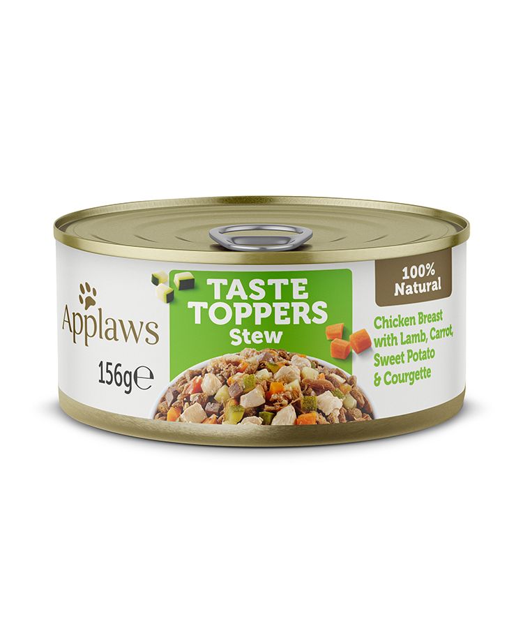 Applaws Taste Toppers Wet Dog Food 156g Tin - 156 G, Stew Chicken with Lamb & Vegetables