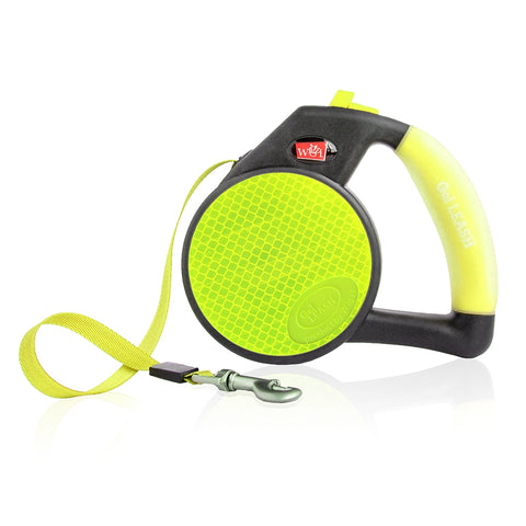Wigzi Reflective Tape Gel Handle Leash Yellow Large