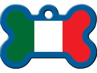 ID Tag - Bone Painted Italian Flag