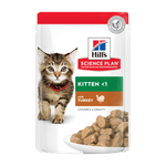 Hill’s Science Plan Tender Chunks In Gravy Kitten Turkey Pouches (12x85g)