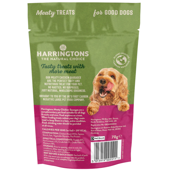 Harringtons Chicken Sausage High Meat Dog Treats - 0