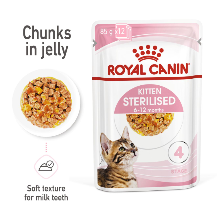 Royal Canin Kitten Sterilised Jelly (WET FOOD - Pouches) - 0