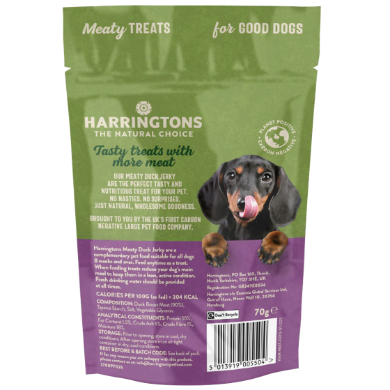 Harringtons Duck Jerky High Meat Dog Treats - 0