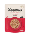 Applaws Chicken with Beef in Jelly Adult Wet Cat Food 70g Pouch - 70 G
