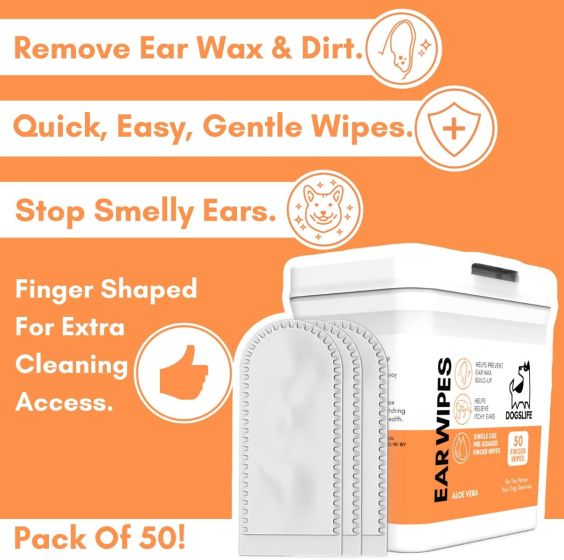 DogsLife Ear Wipes Aloe Vera Dog 50pcs