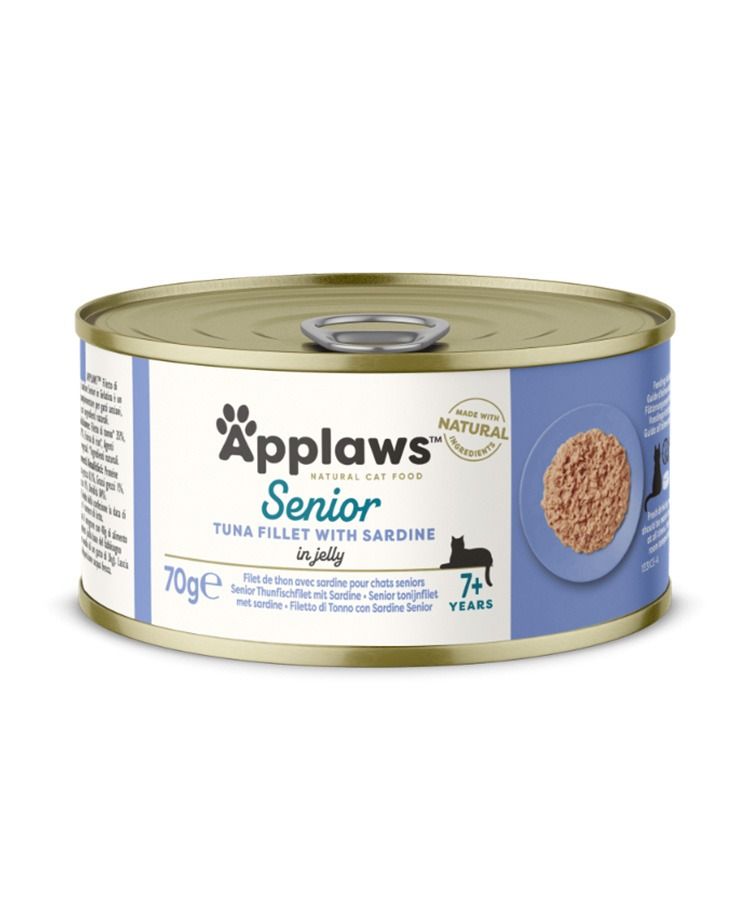 Applaws Tuna Fillet with Sardine Senior Wet Cat Food 70g Tin - 70 G