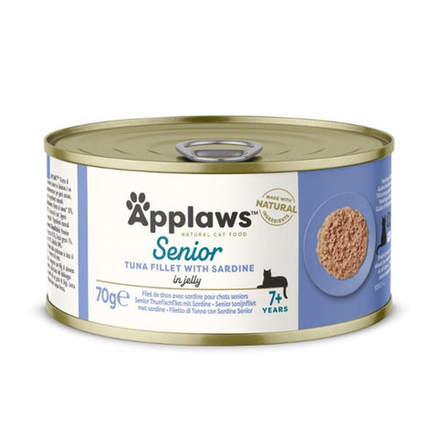 Applaws Tuna Fillet with Sardine Senior Wet Cat Food 70g Tin - 70 G