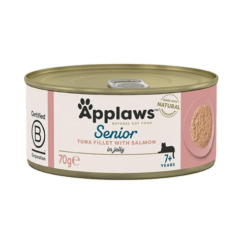 Applaws Tuna with Salmon in Jelly Senior Wet Cat Food 70g Tin - 70 G
