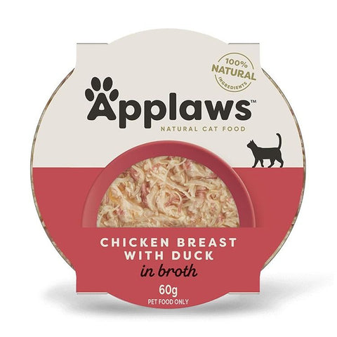 Applaws Chicken Breast with Duck in Broth Wet Cat Food 60g Pot - 60 G