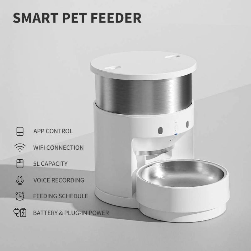 PETKIT 'INFINITI' AUTOMATIC FEEDER WITH STAINLESS STEEL BOWL - 5L - 0