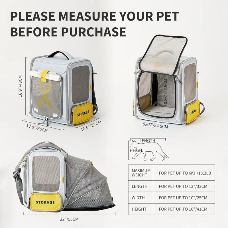 PETKIT 'BREEZY' CAT CARRIER FOR KITTEN, PUPPY AND SMALL ANIMALS - GREY