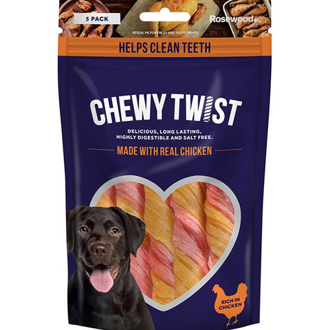 Rosewood Chewy Twist Chicken Dog Treats