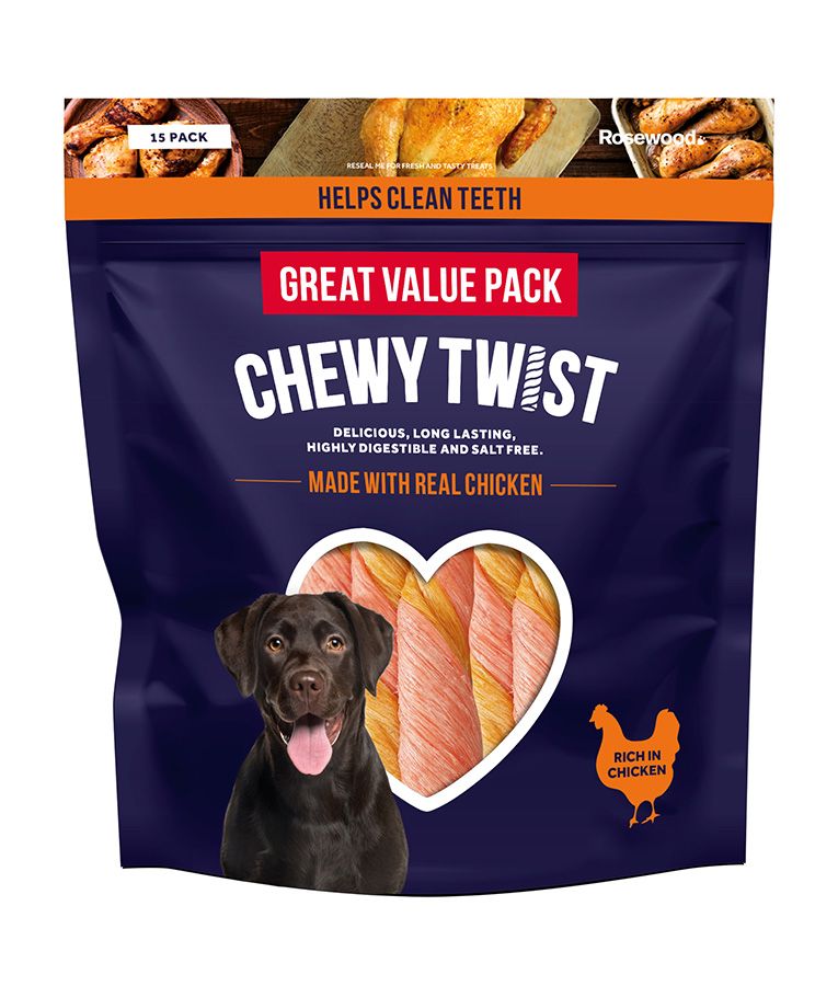 Rosewood Chewy Twist Chicken Dog Treats