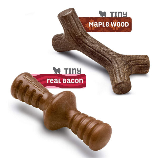 Benebone 2-Pack Maplestick/Zaggler (Tiny)  Bacon