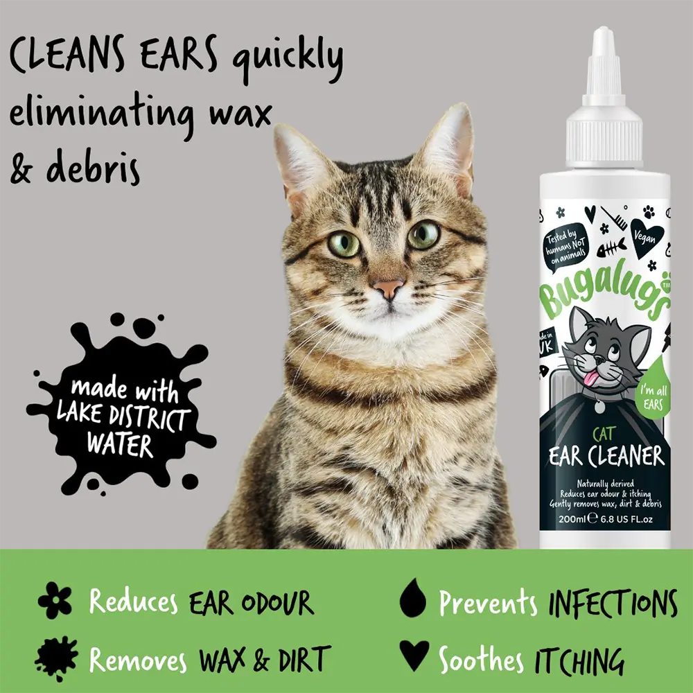 Bugalugs Cat Ear Cleaner 200ml (6.8 Fl Oz)