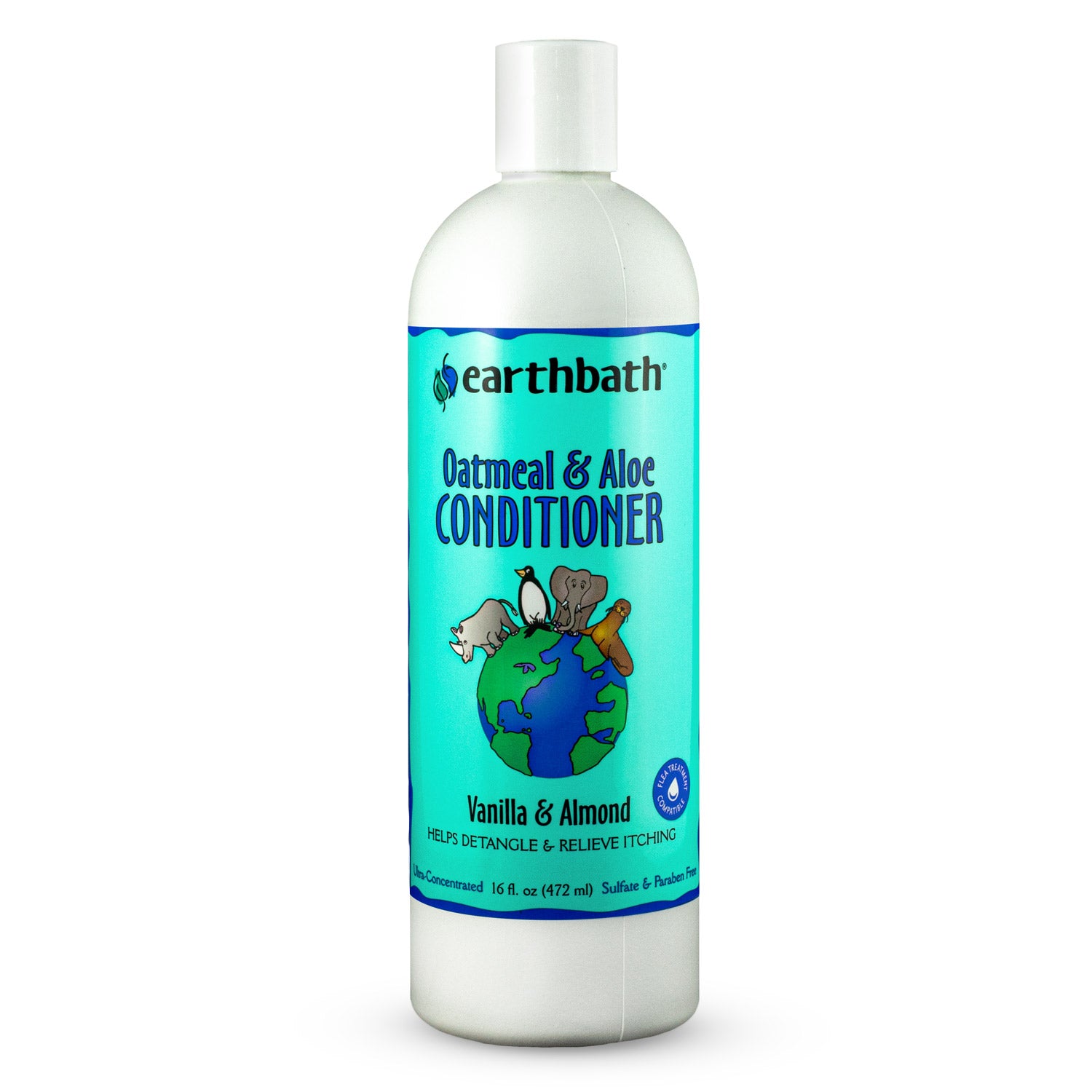 earthbath® Oatmeal & Aloe Conditioner, Vanilla & Almond, Helps Relieve Itchy Dry Skin, Made in USA, 16 oz