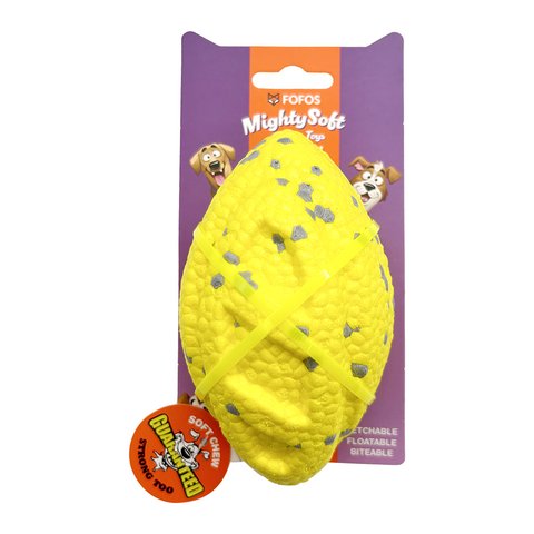 FOFOS Rugby Ball Fetch Dog Toy Yellow
