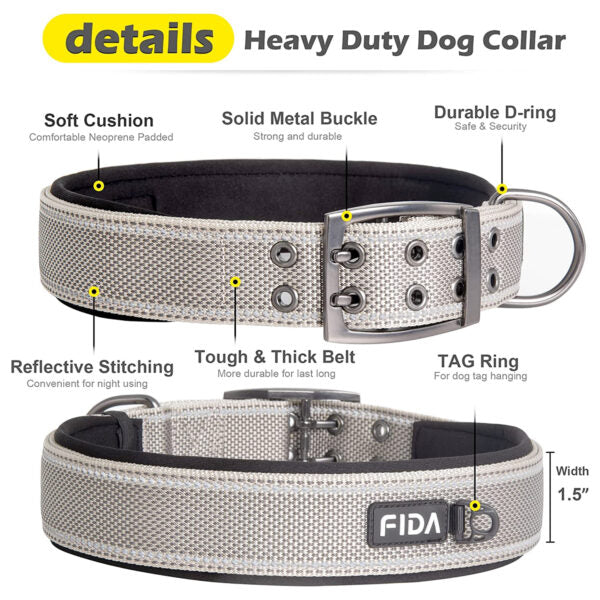 Fida Heavy Duty Dog Collar Yellow - 0