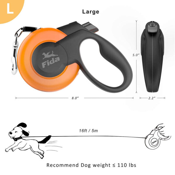 Fida Retractable Dog Leash Heavy Duty (Mars Series)