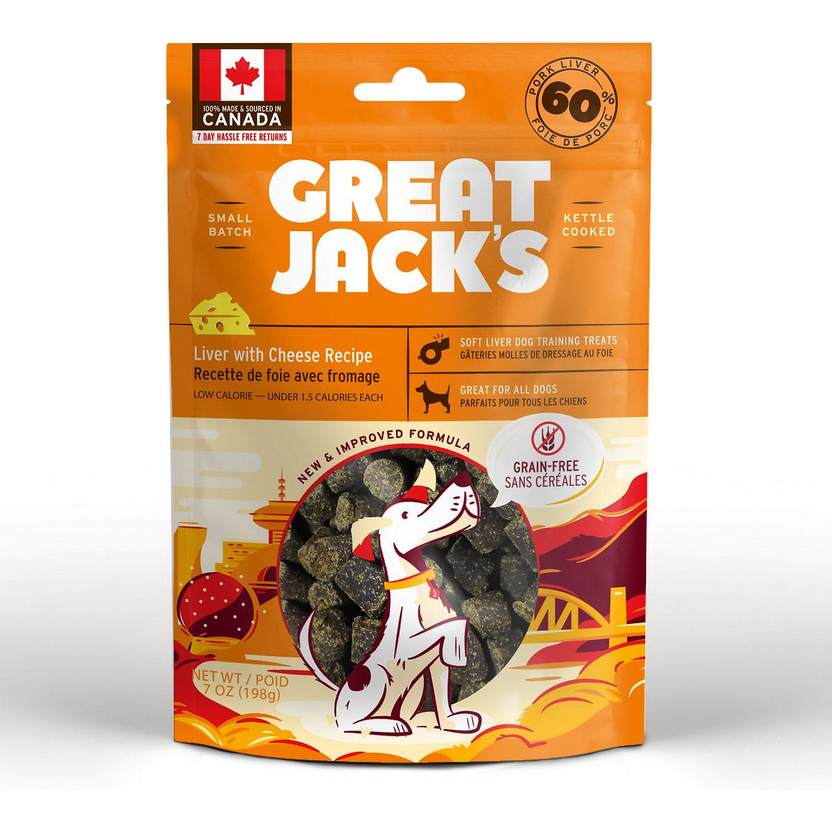 Great Jack Liver with Cheese Recipe Grain-Free Dog Treats 7oz / 198gm