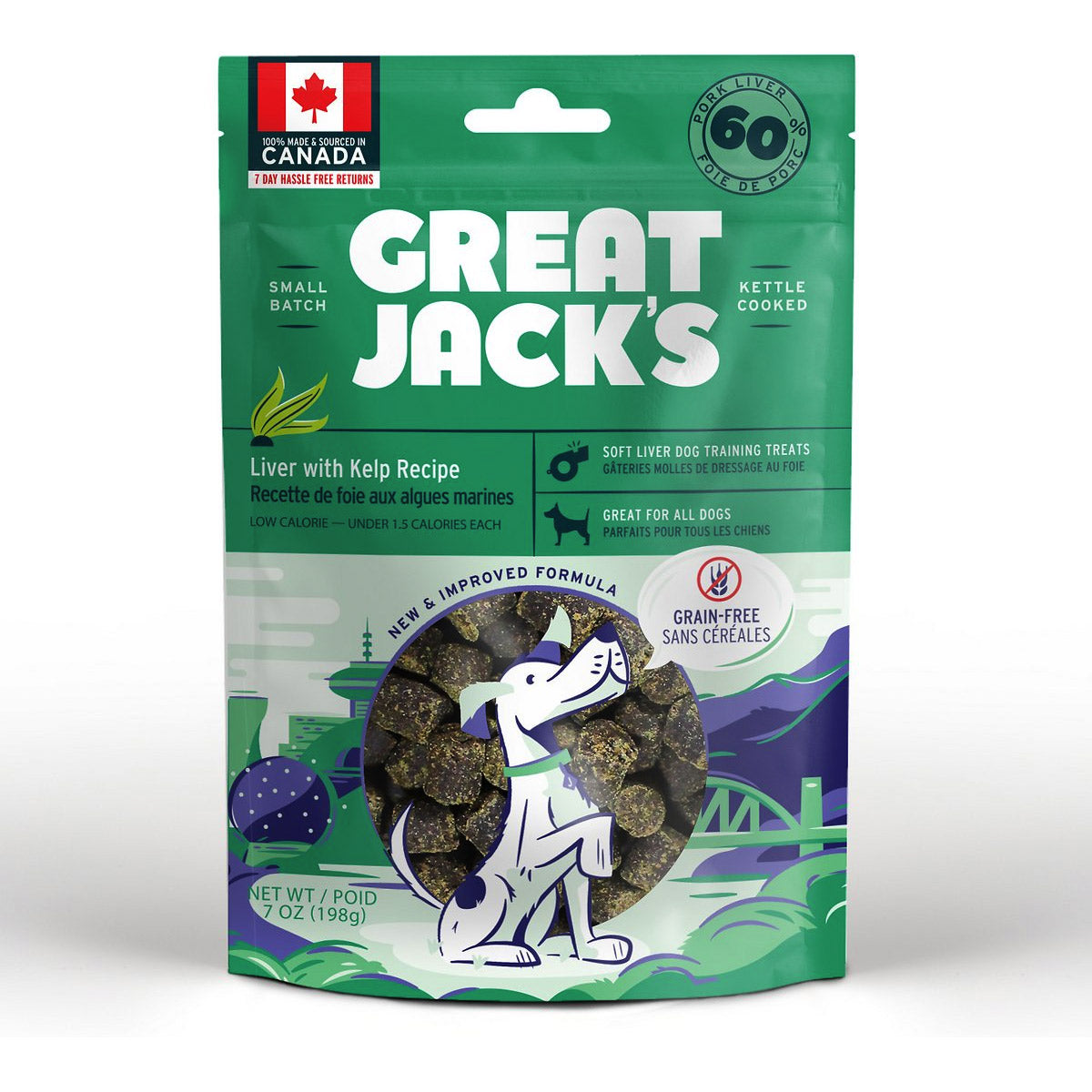 Great Jack Liver with Kelp Recipe Grain-Free Dog Treats 7oz / 198gm