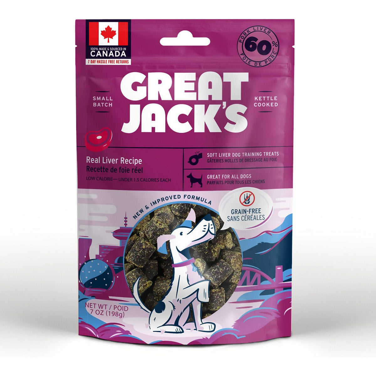 Great Jack Real Liver Recipe Grain-Free Dog Treats 7oz / 198gm