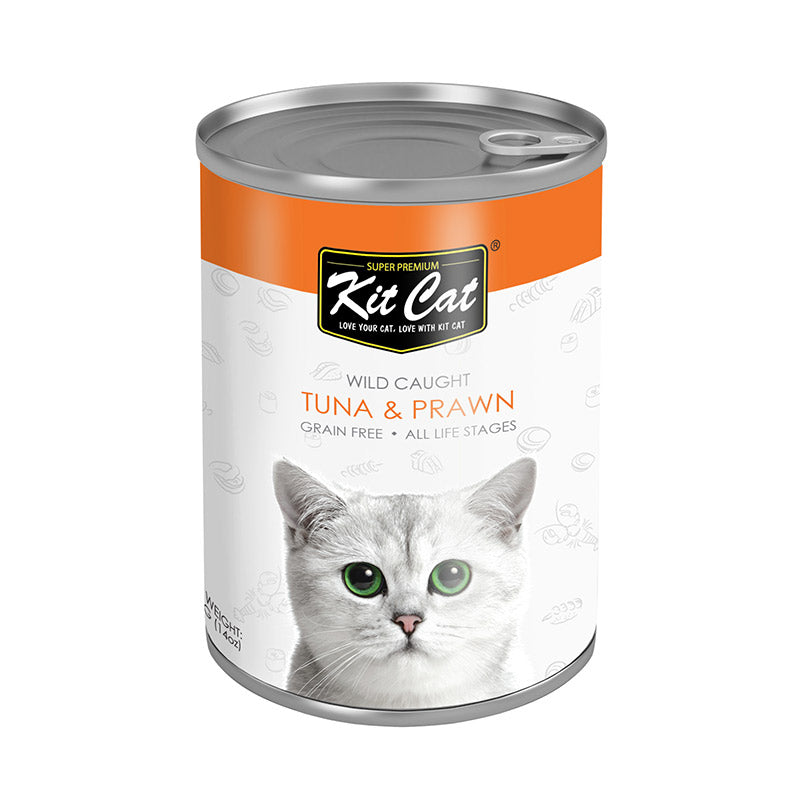 KitCat Wild Caught Tuna with Prawn Canned Cat Food 400g