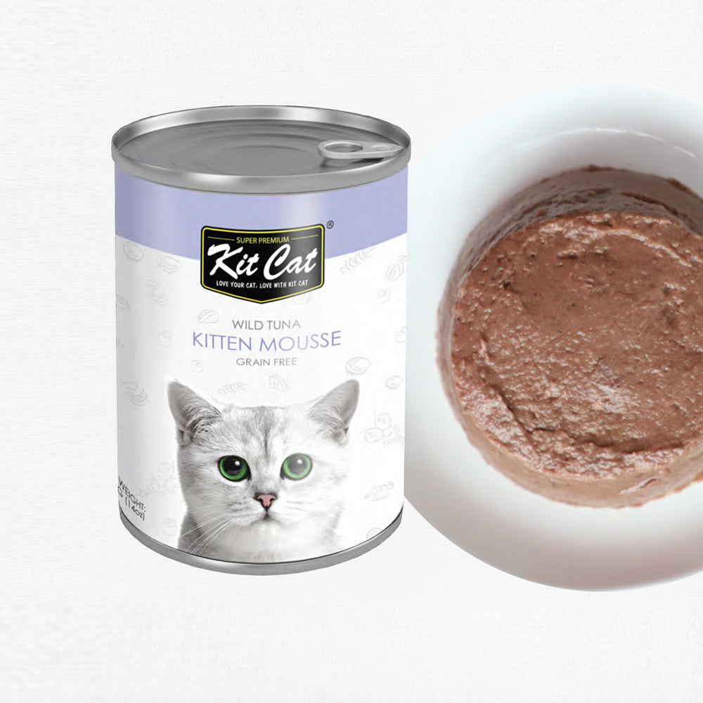 KitCat Wild Tuna Kitten Mousse Canned Cat Food 400g - 0