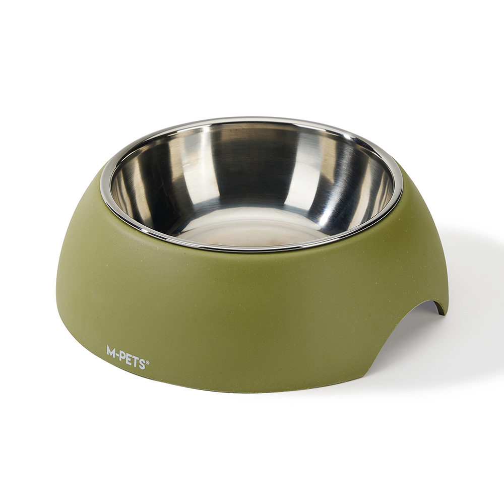 M-PETS Eco Bamboo Bowl Olive