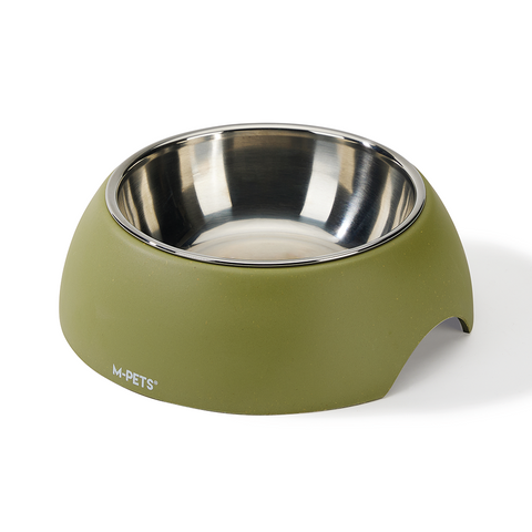 M-PETS Eco Bamboo Bowl Olive