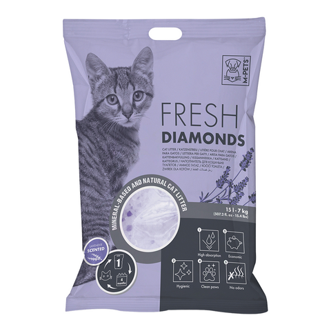 M-PETS Fresh Diamonds Silica Gel Cat Litter Lavender Scented