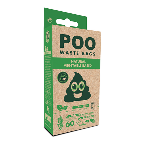 M-PETS Poo Eco Friendly Waste Bags Mint Scented 60 x 4