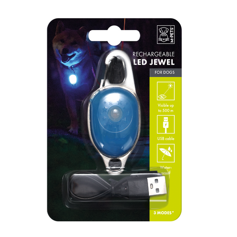 M-PETS Rechargeable LED JEWEL for dogs – Blue