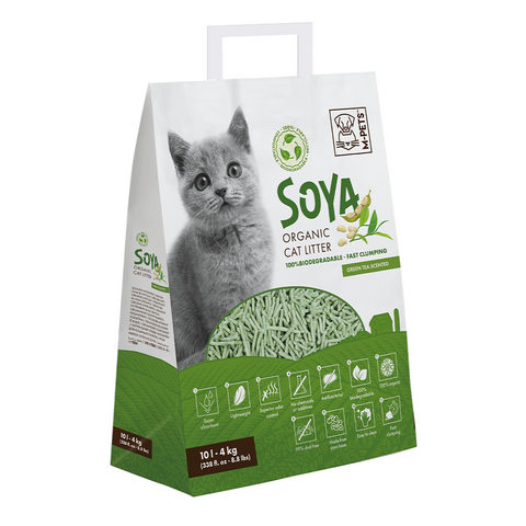 M-PETS Soya Organic Cat Litter Green Tea Scented – 100% Biodegradable