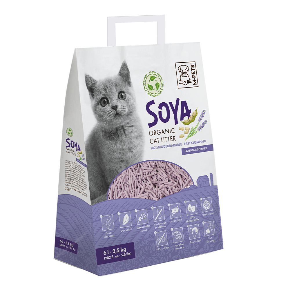 M-PETS Soya Organic Cat Litter Lavender Scented 6 L – 100% Biodegradable