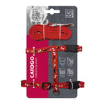 M-PETS Catogo Cat Harness & Leash Set Red