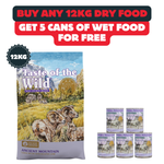 Buy 12kg Of Ancient Mountain Dry Food From Taste Of The Wild And Get 5 Cans Of Wet-Food Free