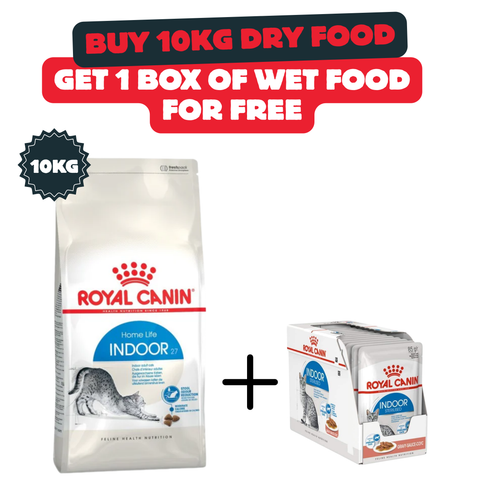 Buy Royal Canin Indoor 10Kg Dry Food And Get 1 Box Of Wet Food Free
