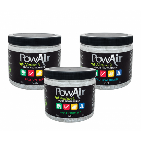 PowAir Gel - Natural Odour Eliminator for Air Borne Smell for Home with Pets or near Cat Litter Box - Passion Fruit (3.8kg)