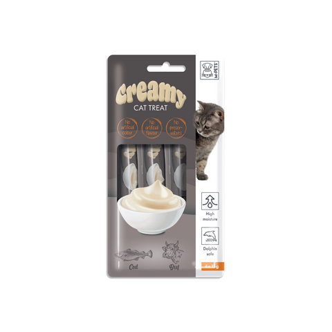 M-PETS Creamy Treats for Cats – Cod & Beef 4x15g