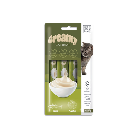 M-PETS Creamy Treats for Cats – Tuna & Scallop 4x15g